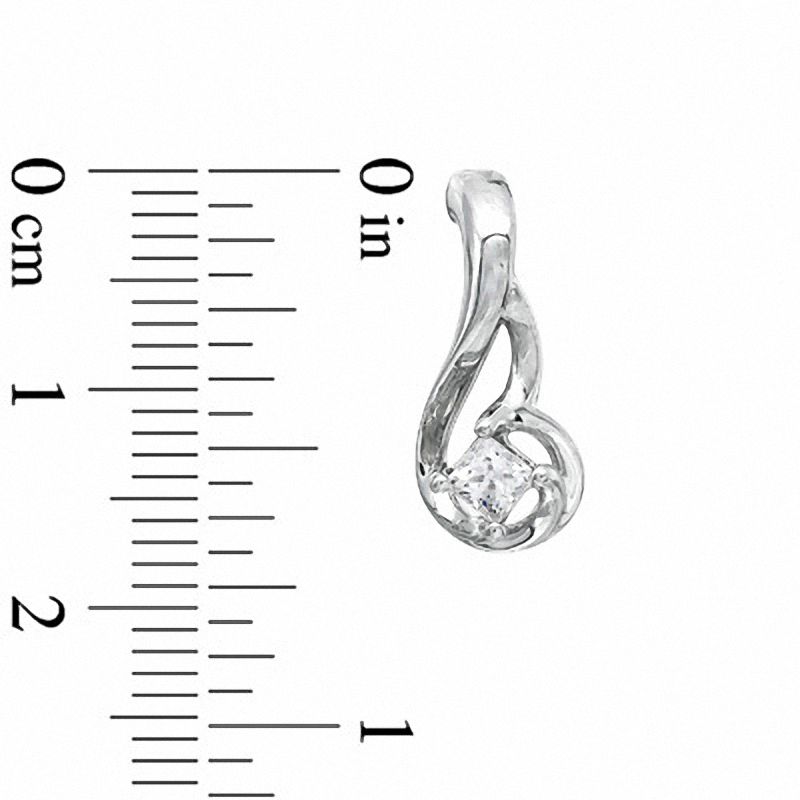 Main Image 2 of 1/3 CT. T.W. Princess-Cut Diamond Solitaire Drop Earrings in 10K White Gold