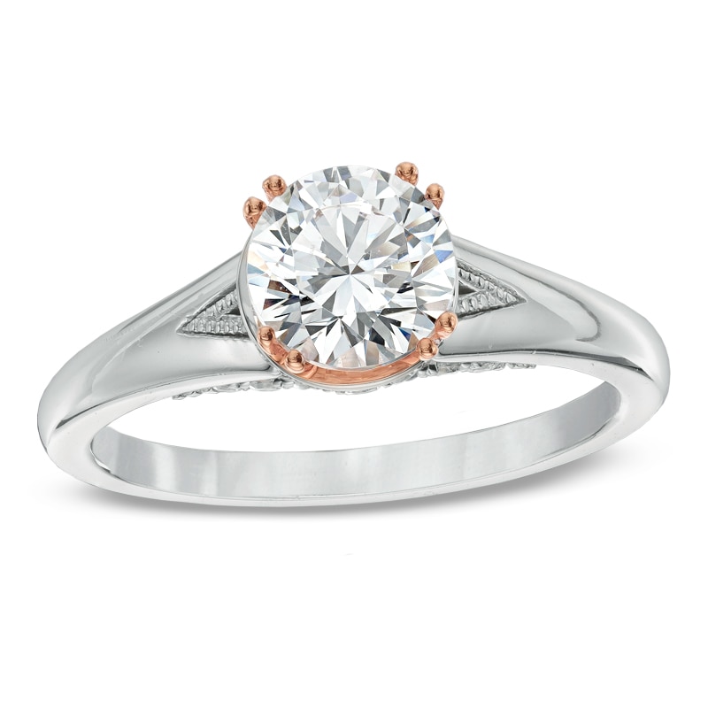 Main Image 1 of 1 CT. T.W. Certified Diamond Engagement Ring in 14K Two-Tone Gold (J/I1)