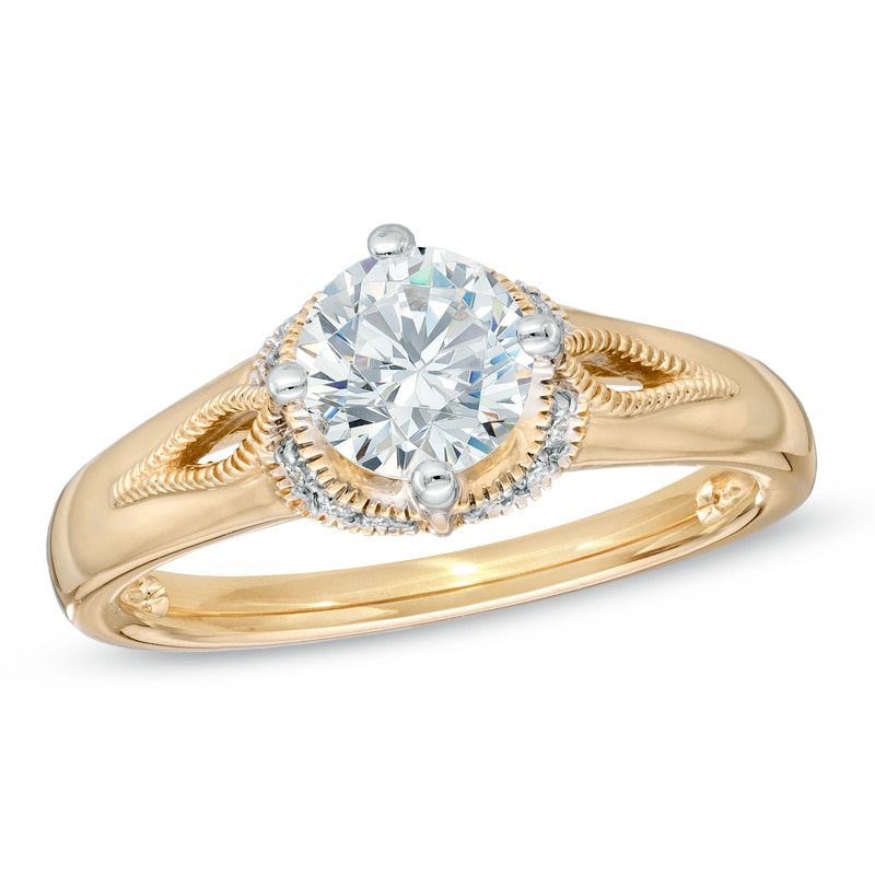Main Image 1 of 1 CT. T.W. Certified Diamond Vintage-Style Engagement Ring in 14K Gold (J/I1)