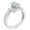 Thumbnail Image 2 of 3/4 CT. T.W. Princess-Cut Diamond Three Stone Swirl Shank Engagement Ring in 14K White Gold