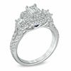 Thumbnail Image 2 of Vera Wang Love Collection 1-1/3 CT. T.W. Emerald-Cut Diamond Three Stone Engagement Ring in 14K White Gold