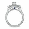 Thumbnail Image 3 of Vera Wang Love Collection 1-1/3 CT. T.W. Emerald-Cut Diamond Three Stone Engagement Ring in 14K White Gold