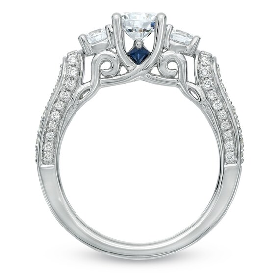 Vera Wang Love Collection 1-1/3 CT. T.w. Diamond Three Stone Engagement Ring in 14K White Gold