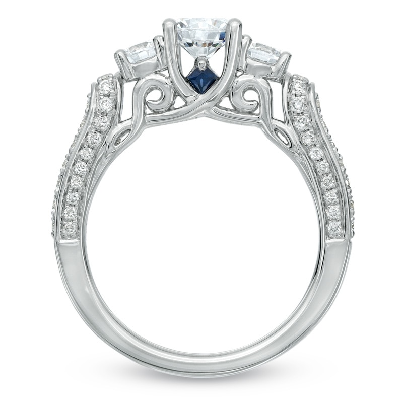 Vera Wang Love Collection 1-1/3 CT. T.W. Diamond Three Stone Engagement Ring in 14K White Gold