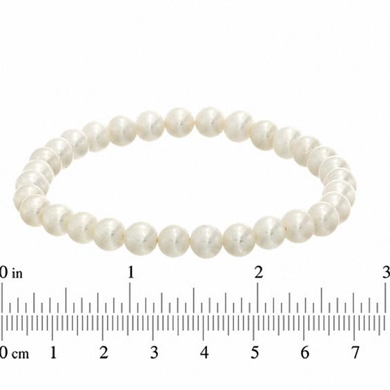 6.0-8.0mm Freshwater Cultured Pearl Strand Bracelet and Earrings Set