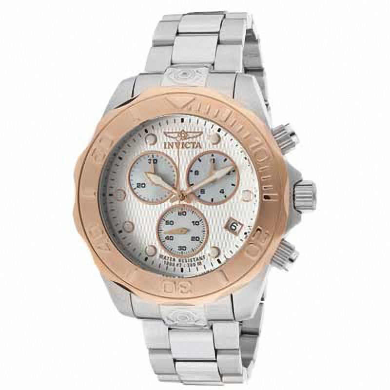 Main Image 1 of Men's Invicta Pro Diver Chronograph Two-Tone Watch with Silver-Tone Dial (Model: 11450)