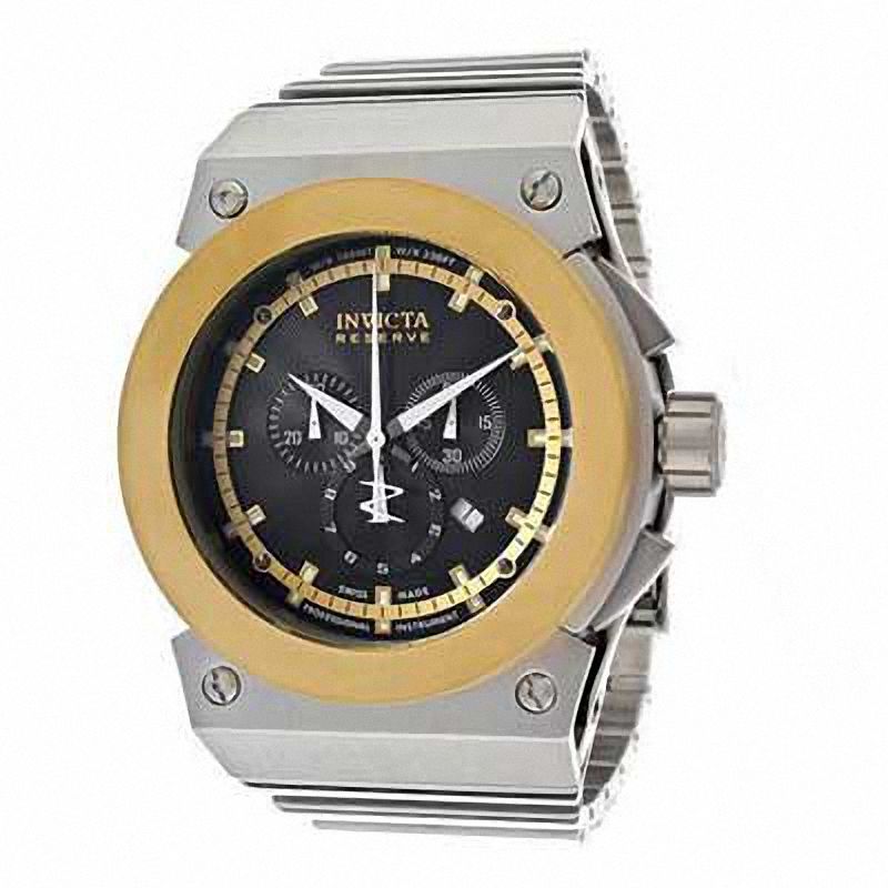 Men's Invicta Reserve Chronograph Two-Tone Watch with Black Dial (Model: 11592)