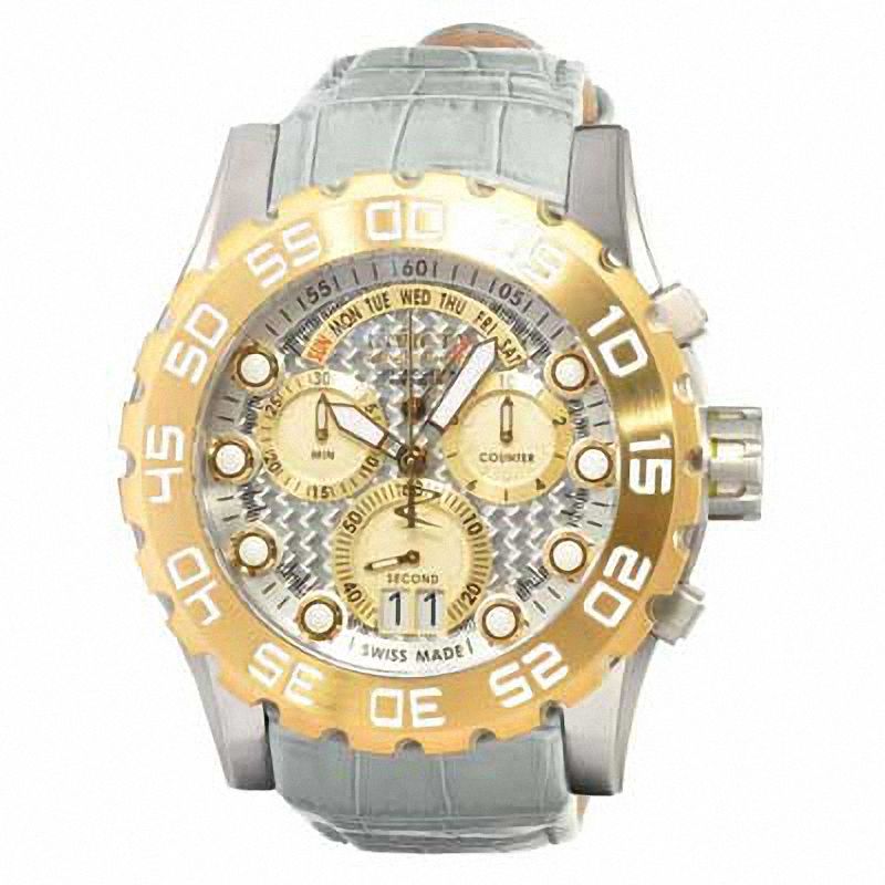 Men's Invicta Reserve Chronograph Two-Tone Strap Watch with Silver-Tone Dial (Model: 12484)