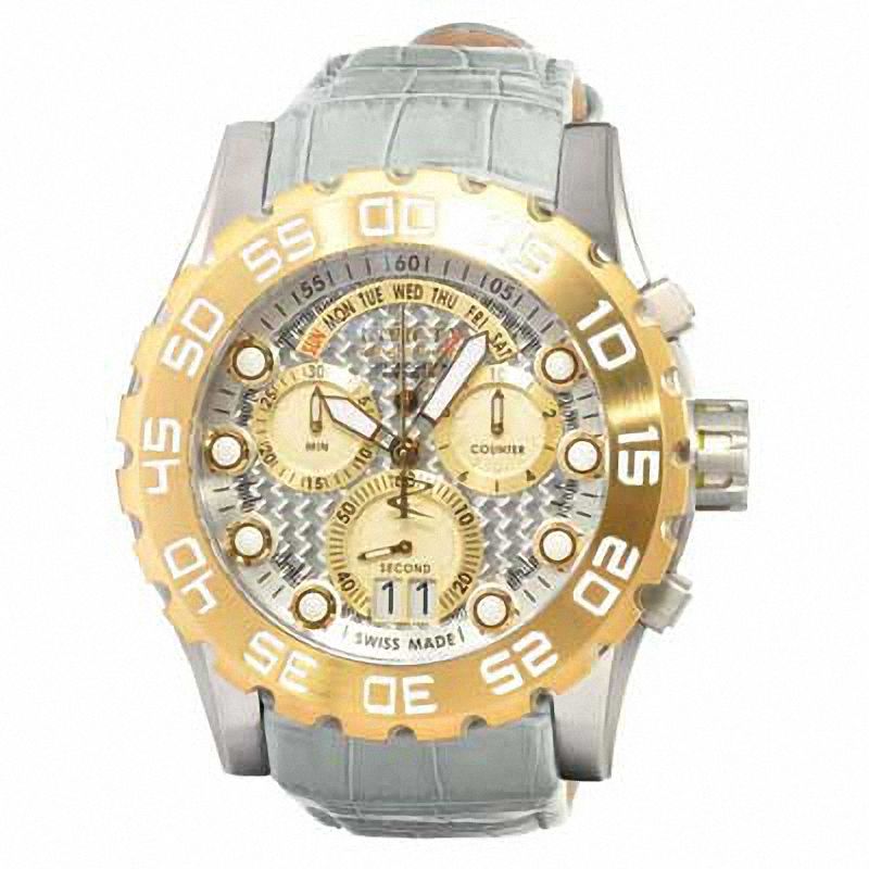 Main Image 1 of Men's Invicta Reserve Chronograph Two-Tone Strap Watch with Silver-Tone Dial (Model: 12484)