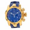 Thumbnail Image 1 of Men's Invicta Reserve Chronograph Gold-Tone Strap Watch with Blue Dial (Model: 11955)