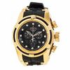 Thumbnail Image 0 of Men's Invicta Reserve Chronograph Gold-Tone Strap Watch with Black Carbon Fibre Dial (Model: 12666)