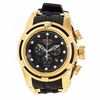 Thumbnail Image 1 of Men's Invicta Reserve Chronograph Gold-Tone Strap Watch with Black Carbon Fibre Dial (Model: 12666)