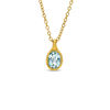 Thumbnail Image 1 of Piara™ Oval Blue Topaz Pendant in Sterling Silver with 18K Gold Plate - 17.5"