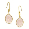 Thumbnail Image 1 of Piara™ Oval Pink Chalcedony Drop Earrings in Sterling Silver with 18K Gold Plate