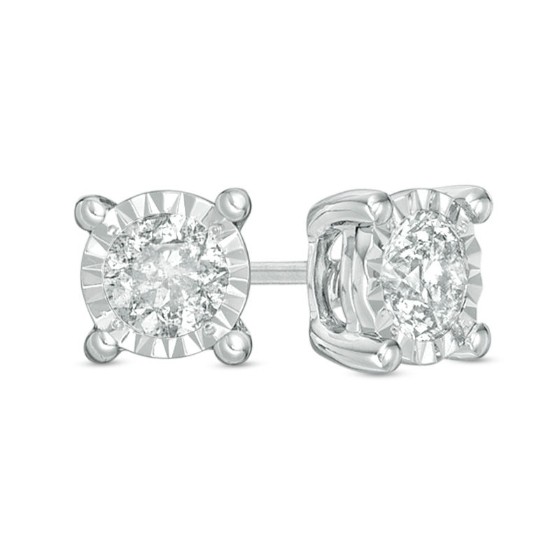 1/2 CT. T.W. Diamond Miracle Solitaire Stud Earrings in 10K White Gold