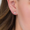 Thumbnail Image 2 of 1/2 CT. T.W. Diamond Miracle Solitaire Stud Earrings in 10K White Gold