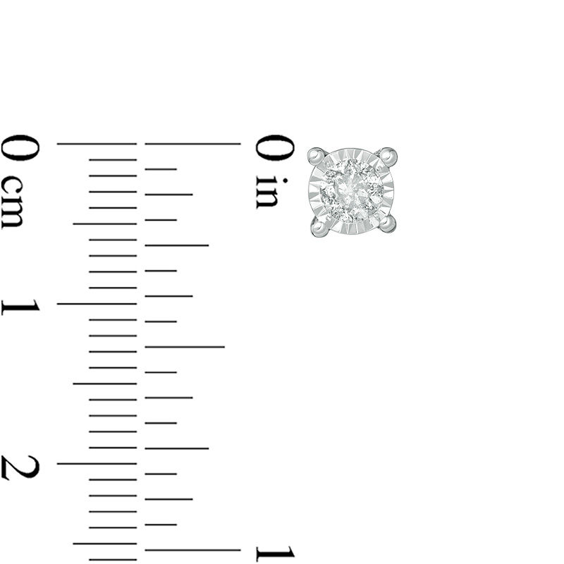 Main Image 3 of 1/2 CT. T.W. Diamond Miracle Solitaire Stud Earrings in 10K White Gold