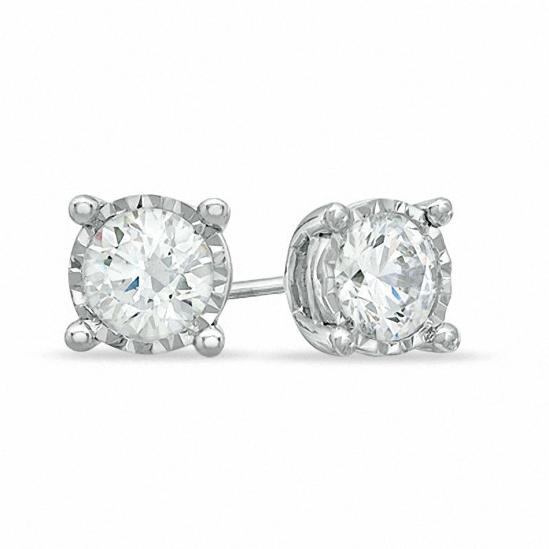 Main Image 1 of 1 CT. T.W. Diamond Solitaire Stud Earrings in 10K White Gold