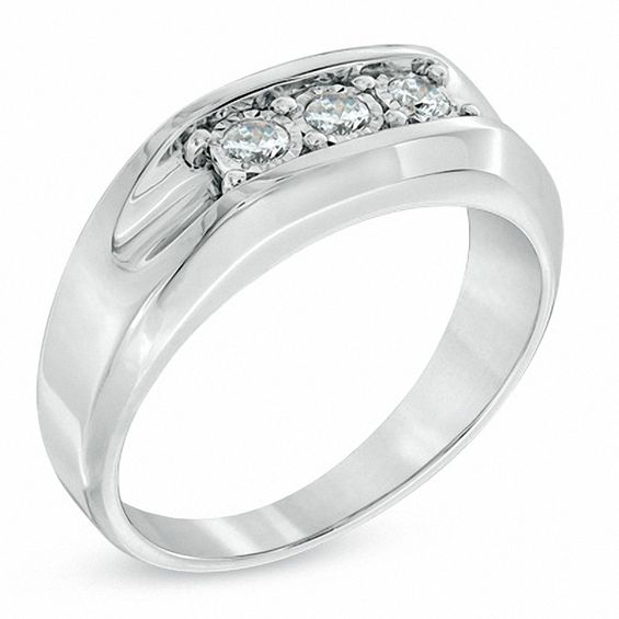 1/4 CT. T.w. Diamond Three Stone Ring in 10K White Gold