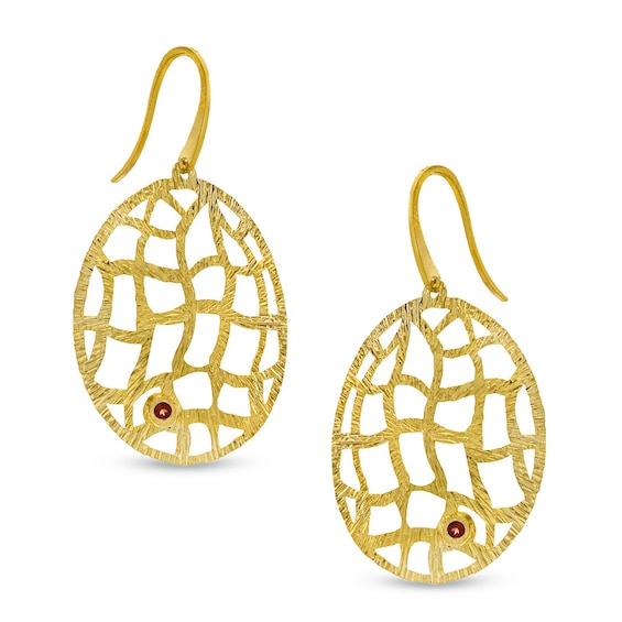 Piaraâ¢ Garnet Filigree Drop Earrings in Sterling Silver with 18K Gold Plate