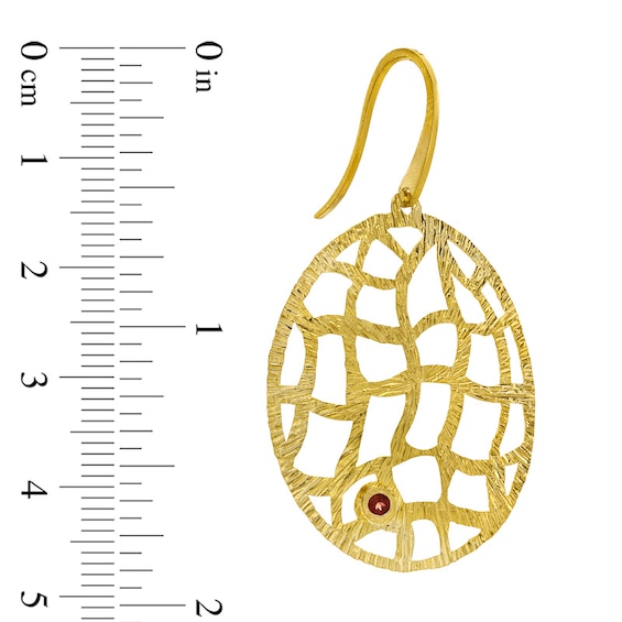 Piaraâ¢ Garnet Filigree Drop Earrings in Sterling Silver with 18K Gold Plate