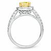 Thumbnail Image 3 of 2 CT. T.W. Certified Yellow Princess-Cut Diamond Frame Bridal Set in 18K White Gold (M/SI2)