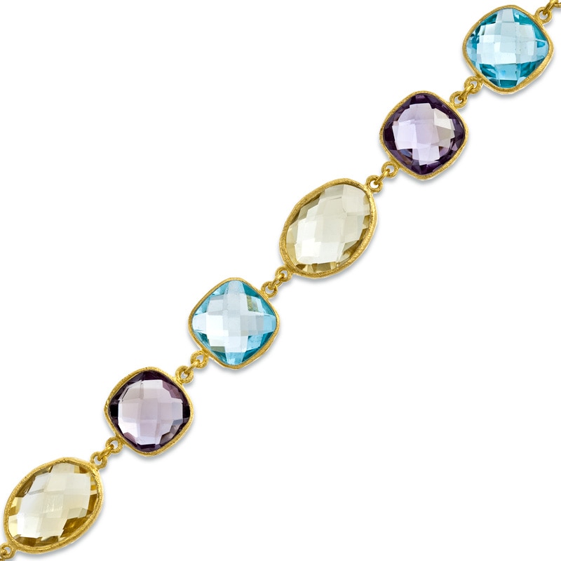 Main Image 1 of Piara™ Multi-Gemstone Bracelet in Sterling Silver with 18K Gold Plate