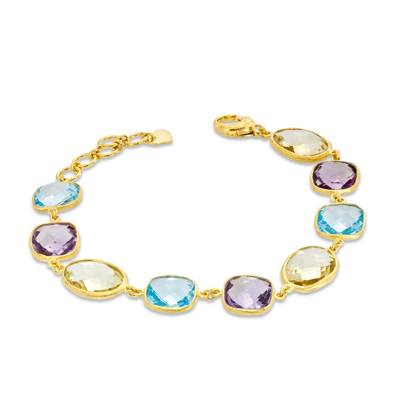 Main Image 2 of Piara™ Multi-Gemstone Bracelet in Sterling Silver with 18K Gold Plate