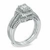 Thumbnail Image 2 of 3/4 CT. T.W. Multi-Baguette Composite Diamond Frame Bridal Set in 14K White Gold