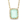 Thumbnail Image 0 of Piara™ Rectangular Green Chalcedony Pendant in Sterling Silver with 18K Gold Plate - 17.5"