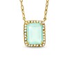 Thumbnail Image 1 of Piara™ Rectangular Green Chalcedony Pendant in Sterling Silver with 18K Gold Plate - 17.5"