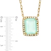 Thumbnail Image 1 of Piara™ Rectangular Green Chalcedony Pendant in Sterling Silver with 18K Gold Plate - 17.5"