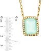 Thumbnail Image 1 of Piara™ Rectangular Green Chalcedony Pendant in Sterling Silver with 18K Gold Plate - 17.5"