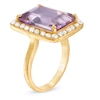 Thumbnail Image 2 of Piara™ Rectangular Amethyst and Freshwater Cultured Pearl Ring in Sterling Silver with 18K Gold Plate