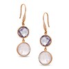 Thumbnail Image 1 of Piara™ Rose Quartz and Amethyst Drop Earrings in Sterling Silver with 18K Rose Gold Plate