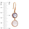 Thumbnail Image 2 of Piara™ Rose Quartz and Amethyst Drop Earrings in Sterling Silver with 18K Rose Gold Plate