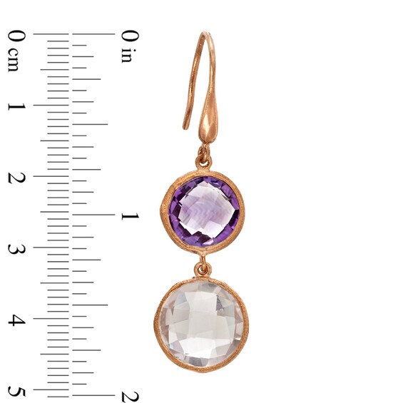 Piaraâ¢ Amethyst and Citrine Drop Earrings in Sterling Silver with 18K Gold Plate