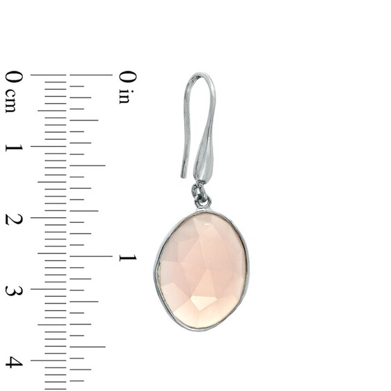 Piara™ Oval Pink Chalcedony Drop Earrings in Sterling Silver