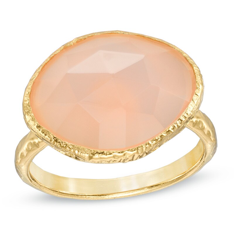 Main Image 1 of Piara™ Pink Chalcedony Ring in Sterling Silver with 18K Gold Plate