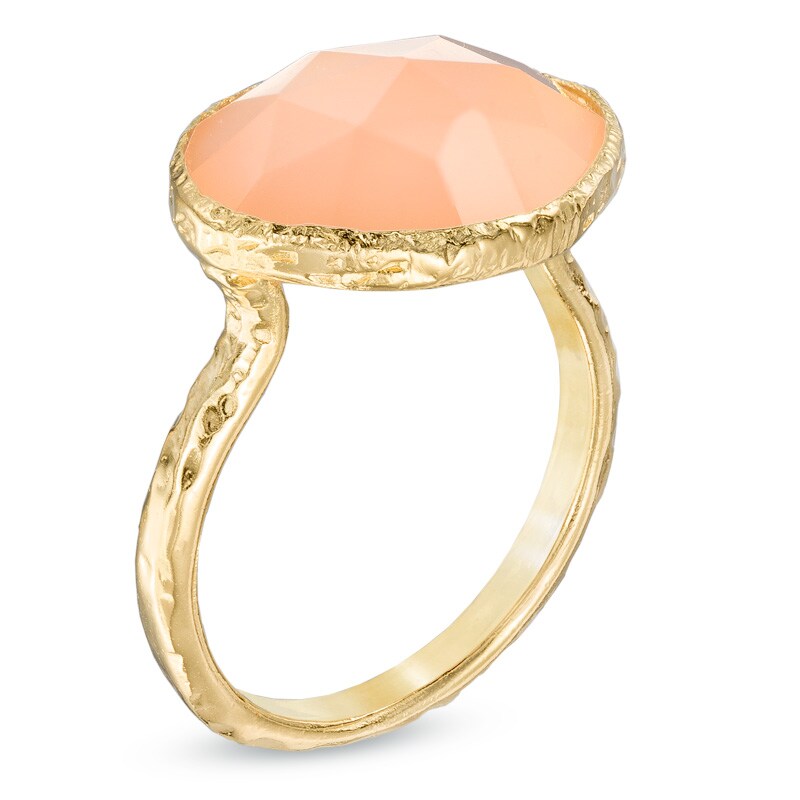 Main Image 2 of Piara™ Pink Chalcedony Ring in Sterling Silver with 18K Gold Plate