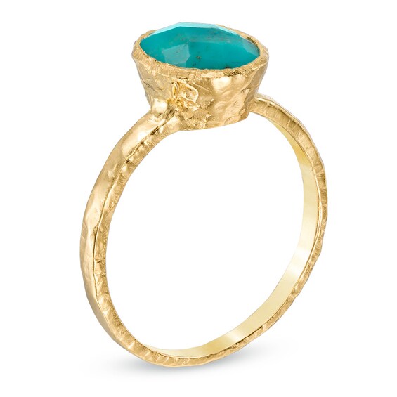 Piaraâ¢ Oval Turquoise Ring in Sterling Silver with 18K Gold Plate
