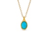 Thumbnail Image 1 of Piara™ Oval Turquoise Pendant in Sterling Silver with 18K Gold Plate - 17.5"