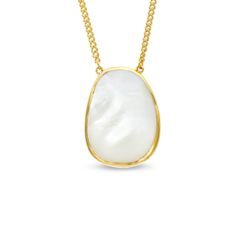Main Image 1 of Piara™ Mother-of-Pearl Pendant in Sterling Silver with 18K Gold Plate - 17.5&quot;