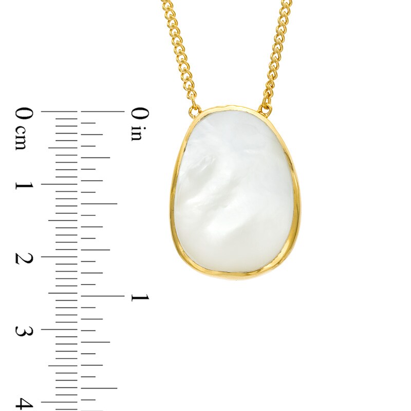 Main Image 2 of Piara™ Mother-of-Pearl Pendant in Sterling Silver with 18K Gold Plate - 17.5&quot;