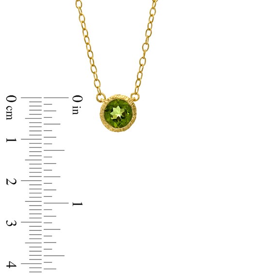 Piara™ 7.0mm Peridot Pendant in Sterling Silver with 18K Gold Plate - 17.5"