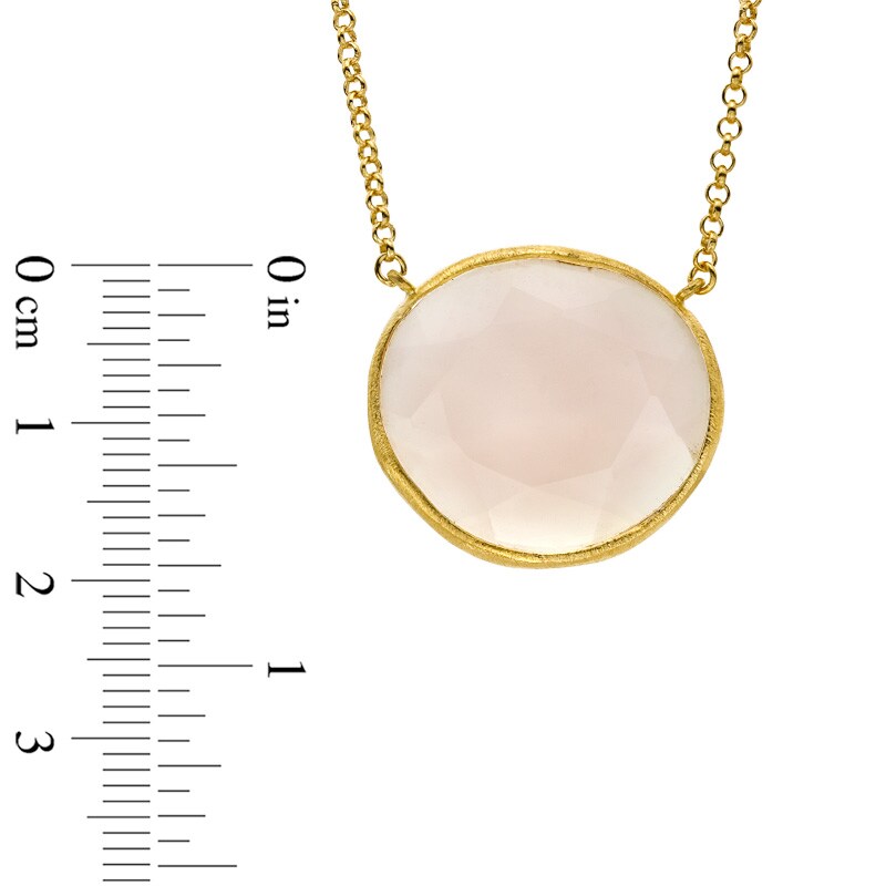 Piara™ Pink Chalcedony Pendant in Sterling Silver with 18K Gold Plate - 17.5"