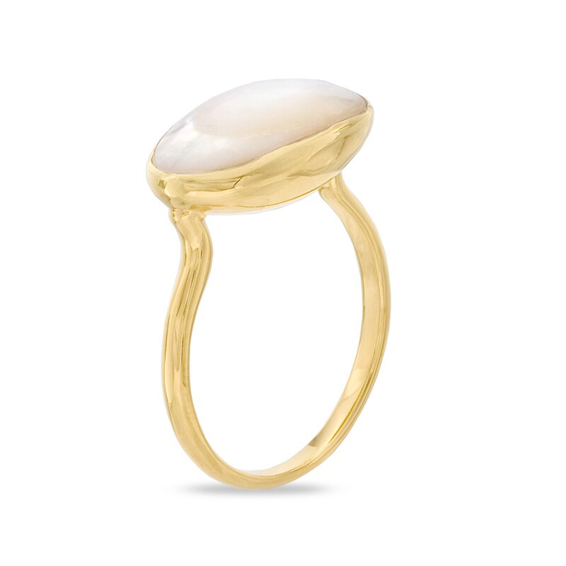 Main Image 2 of Piara™ Oval Mother-of-Pearl Ring in Sterling Silver with 18K Gold Plate