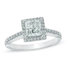 Thumbnail Image 1 of 1-1/3 CT. T.W. Certified Princess-Cut Diamond Frame Engagement Ring in 14K White Gold (I/I1)