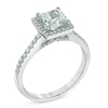 Thumbnail Image 2 of 1-1/3 CT. T.W. Certified Princess-Cut Diamond Frame Engagement Ring in 14K White Gold (I/I1)