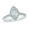 Thumbnail Image 0 of 1-1/3 CT. T.W. Certified Marquise Diamond Frame Engagement Ring in 14K White Gold (I/I1)